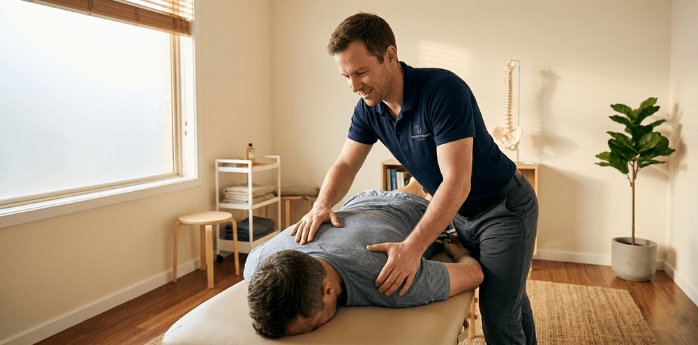 Physiotherapeut behandelt Patienten